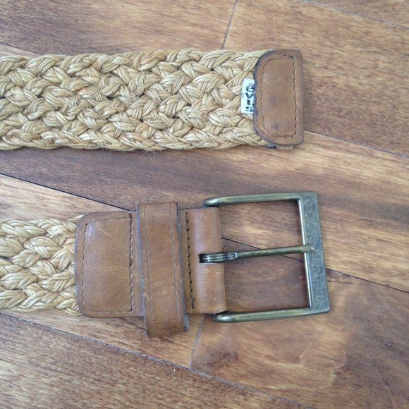 VINTAGE Levi's - Straw & Leather Belt (Black Tab) - Picture 3 of 7